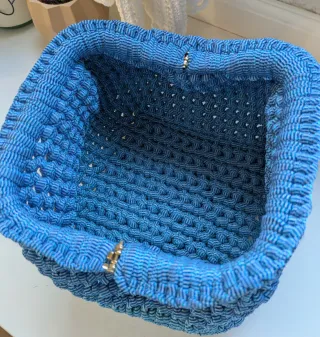 Bolso Clutch Azul Tejido a mano en dos tonos de qz