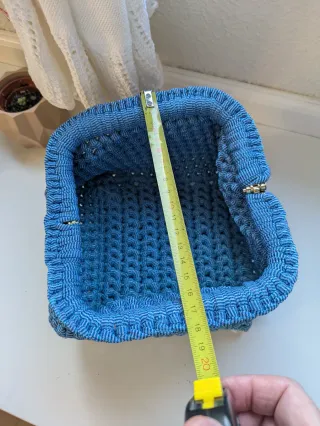 Bolso Clutch Azul Tejido a mano en dos tonos de qz