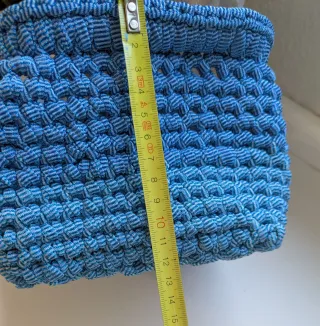 Bolso Clutch Azul Tejido a mano en dos tonos de qz