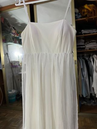 Vestido blanco largo de tul