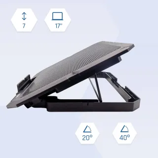 iggual – Base Refrigeradora Portátil de hasta 17” con 1 Ventilador Ultra Silencioso