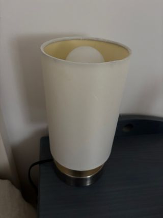 2 Lampade da Comodino in Tessuto e Metallo