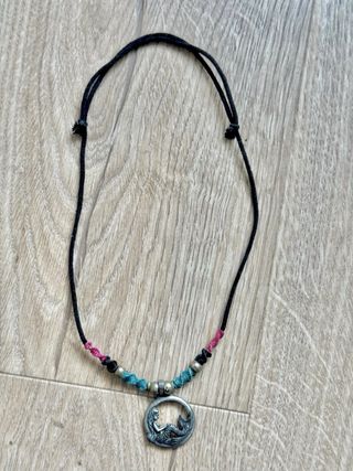 Collar hippie sirena plata y multicolor