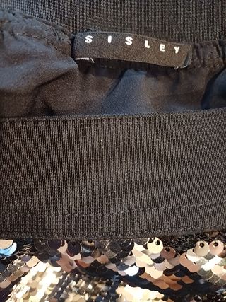 Gonna paillettes nere e argento