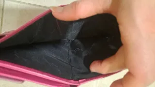 Portafogli vintage Pierre Cardin in pelle di struzzo rosa