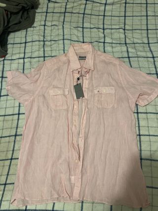 Camisa Emidio Tucci Rosa Manga Corta