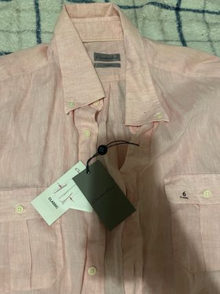 Camisa Emidio Tucci Rosa Manga Corta