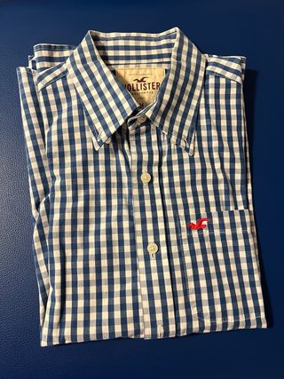 Camisa Hollister Cuadros Azul Talla M