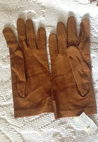 Guantes mujer de ante piel marrones NUEVOS