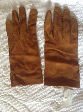 Guantes mujer de ante piel marrones NUEVOS