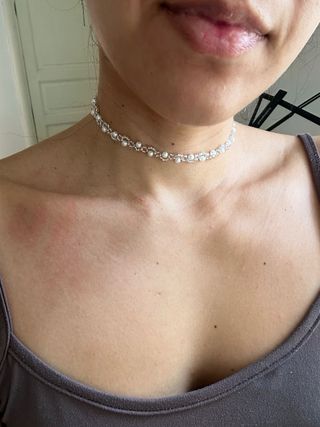 Collana choker perle bianche argento