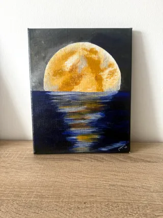 Quadro Decorativo Lua e Mar