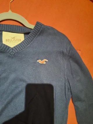 Jersey Hollister Azul V-Neck Manga Larga