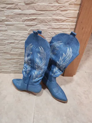 Botas cowboy vaqueras azules