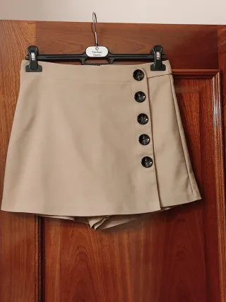 Falda pantalón Stradivarius beige T.38