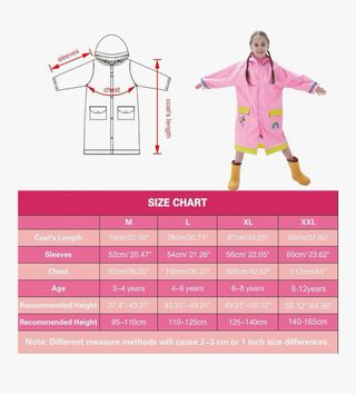 Chubasquero niña para mochila, talla 8 a 12 años.