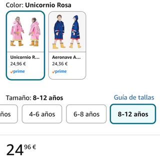Chubasquero niña para mochila, talla 8 a 12 años.
