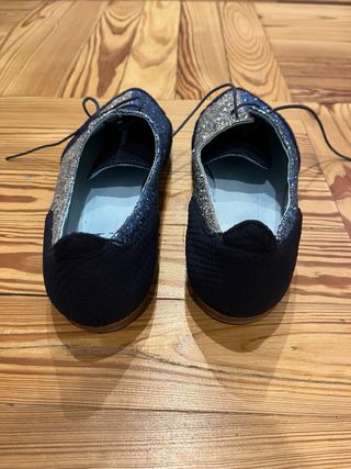 Blucher purpurina azul y plateado Talla 40