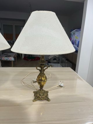 Lampade Vintage in Ottone e Tessuto