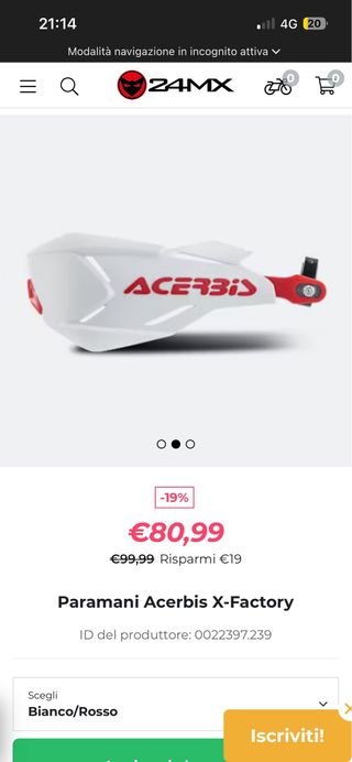 Paramani Acerbis X-Factory Bianco/Rosso