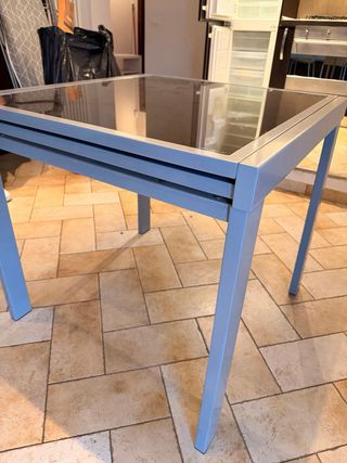 Tavolo cucina vetro e metallo