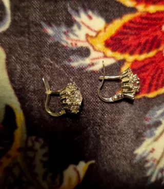 Pendientes Rosetón Plata y cristales