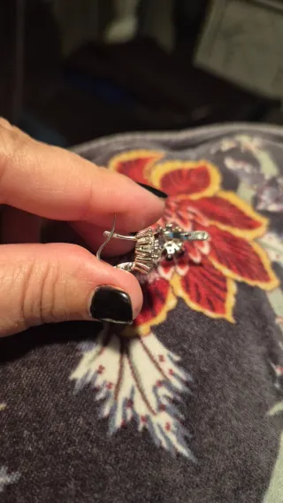 Pendientes Rosetón Plata y cristales