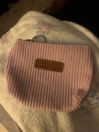 Monedero rosa de pana