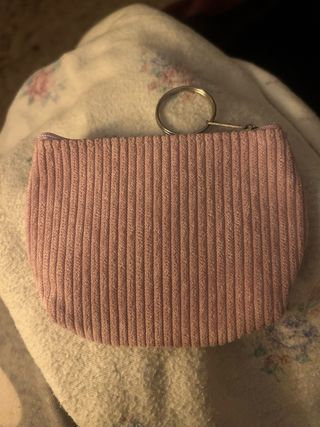 Monedero rosa de pana