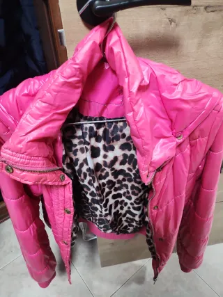 Plumas rosa con forro de leopardo