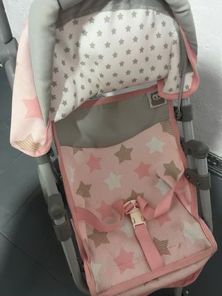 Carrello per bambole Eurekakids rosa pieghevole