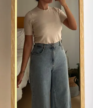 Jersey crema manga corta talla S