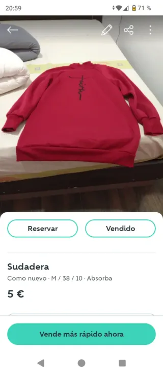 Sudadera Roja Talla M