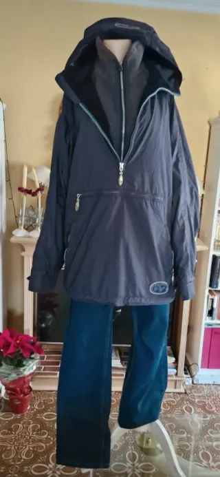 Chaqueta anorak impermeable azul XL