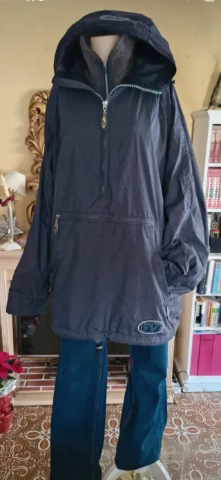 Chaqueta anorak impermeable azul XL