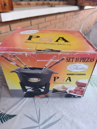 Set Fondue Hierro Fundido con Utensilios