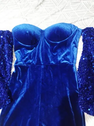 Mono fiesta azul lentejuelas