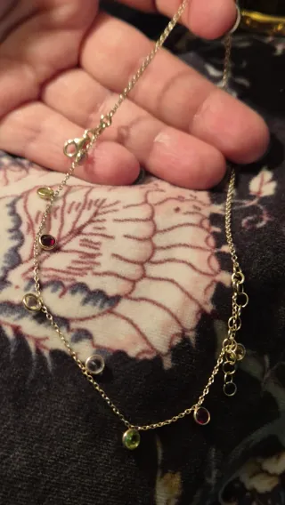 Pulsera Oro Chapado Plata con Piedras Rosas