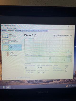 Portátil Toshiba 120GB SSD