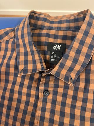 Camisa H&M cuadros marrón talla M