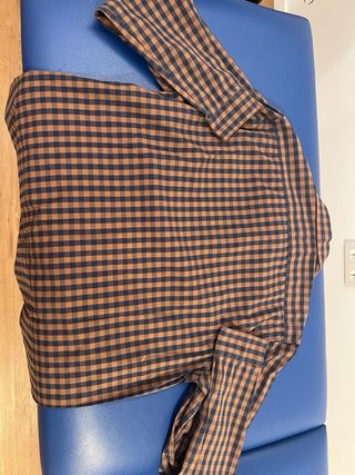 Camisa H&M cuadros marrón talla M