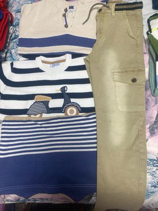 Lote 3 jerseys Mayoral+ pantalones niño talla 7