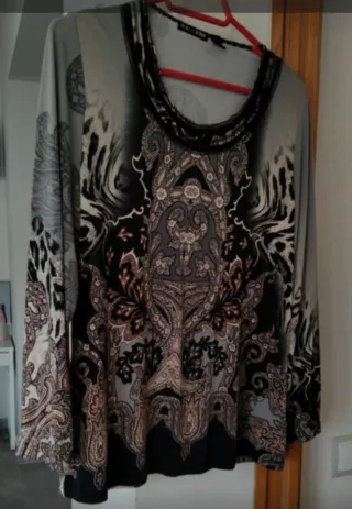 Blusa Punto Roma Estampada Talla XXL