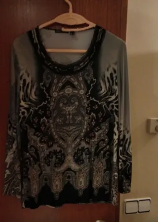 Blusa Punto Roma Estampada Talla XXL