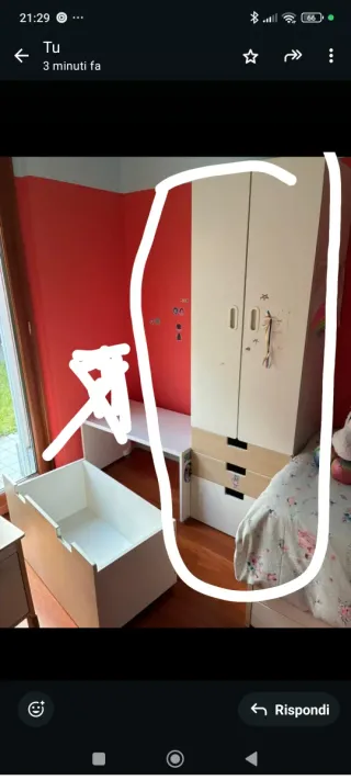 Armadio Ikea bianco e beige