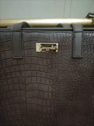 Borsa Camomilla donna marrone coccodrillo