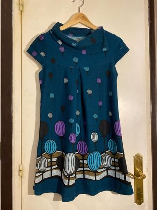 Vestido verde estampado talla M