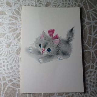 4 Postales Gatitos Años 60