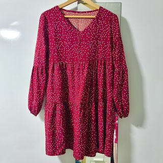 Vestido manga larga topos lunares