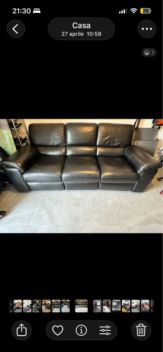 Divano Chateau Dax in vera pelle nero